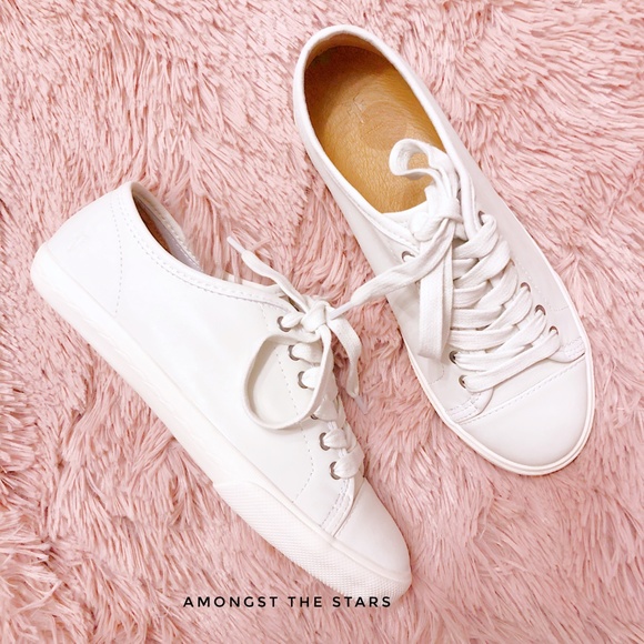frye leather sneakers womens
